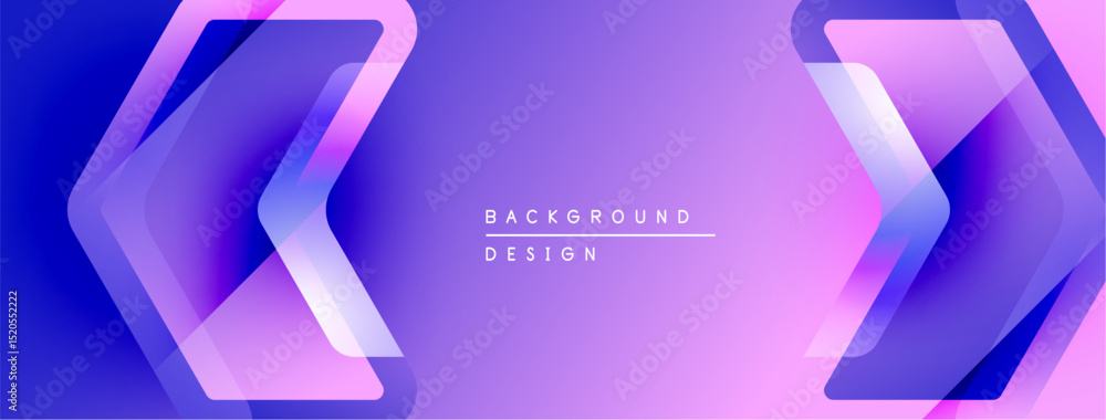 Aufkleber Abstract purple design features overlapping geometric shapes. Gradient colors create dynamic visual effect. Minimalist style, modern aesthetic.