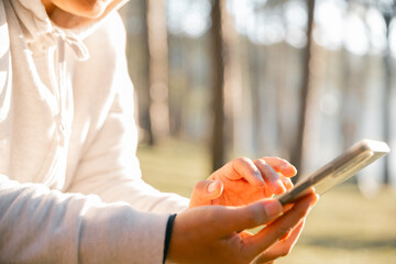 Future remote work combines technology nature smart phone enable e-learning productivity while...