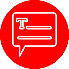 Text Chat Vector Line White Circle Red