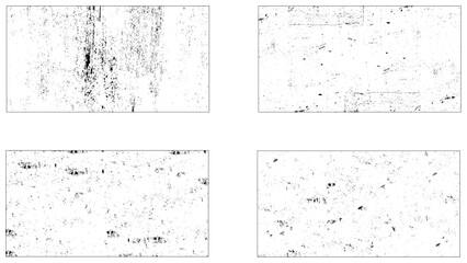 Black dotted texture element collection. Stippled shade object pack, Grunge texture monochrome set elements with spotted canvases.