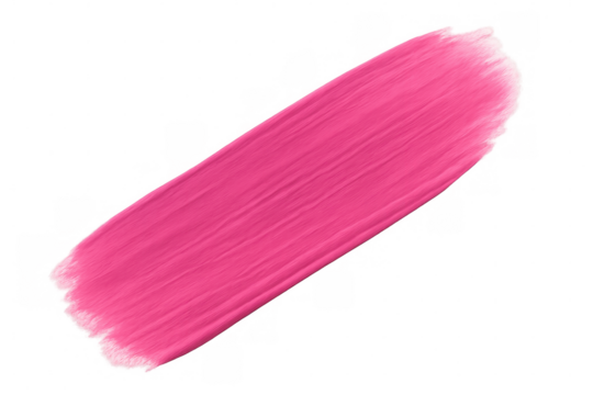 Vivid pink paint brush stroke creating a dynamic diagonal shape, isolated on a transparent background, ready for creative projects - Powered by Adobe