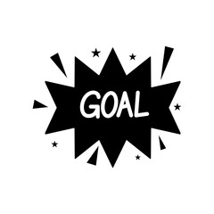 Fototapeta premium Goal text comic speech doodle vector silhouette