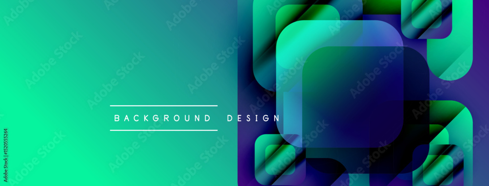 Aufkleber Abstract gradient background. Overlapping squares create dynamic visual effect. Text reads background design. Modern, vibrant composition.