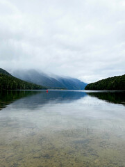 Beautiful view of Lake Manowai, New Zealand 2023 Feb.26