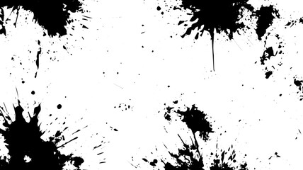 Black Ink Splatter Border Texture, Grunge Abstract Drip and Splash Frame Background