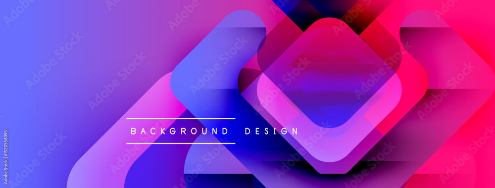 Aufkleber abstract fluid shapes overlap, creating vibrant pinks, blues, purples. modern design with text backg