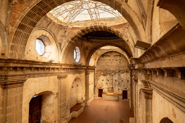 Interior of chapel at Capuchinas Convent in Antigua Guatemala
