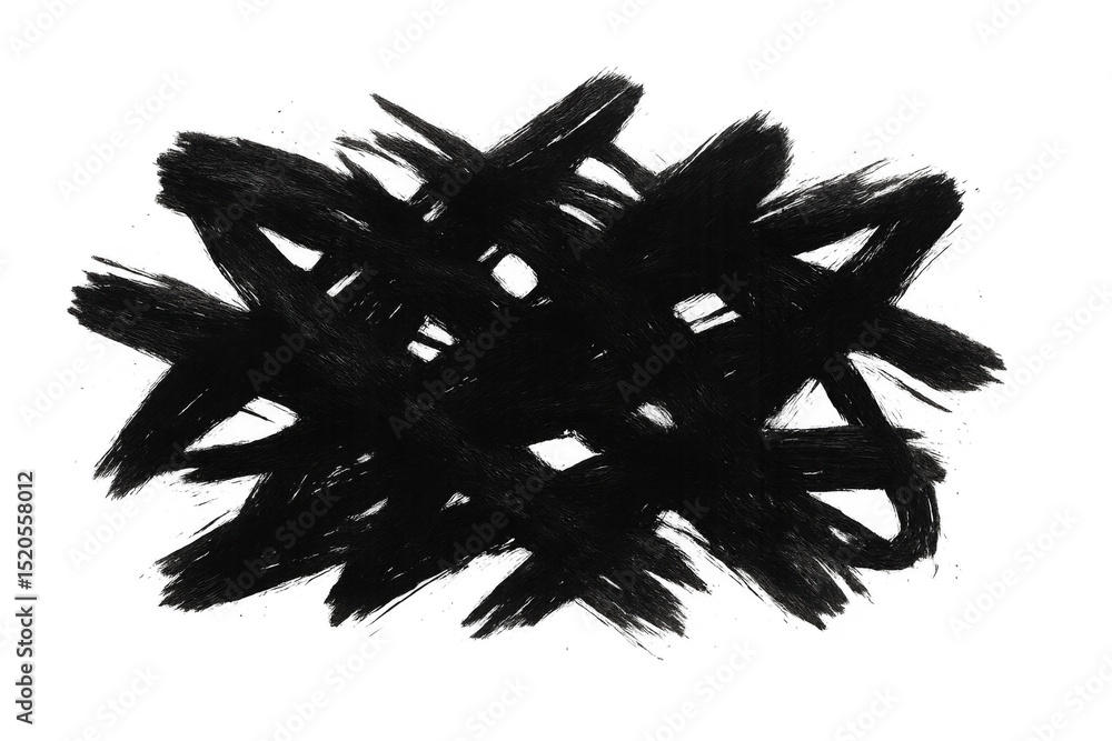 Poster abstract design created with dynamic black brushstrokes, ideal for adding a touch of artistic grunge