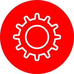 Settings Vector Line White Circle Red