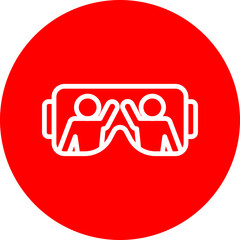 Fototapeta premium Metaverse Glasses Vector Line White Circle Red