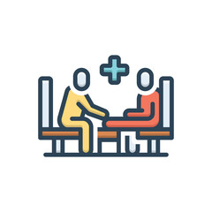 Color illustration icon for physical examination