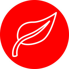 Fototapeta premium Leaf (Eco) Vector Line White Circle Red