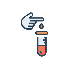 Color illustration icon for blood test