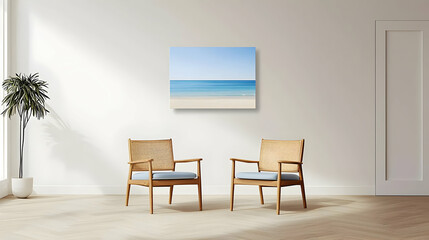 Peaceful Coastal Scene In Interior Setting