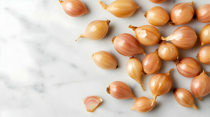 Small Onions On Marble Surface