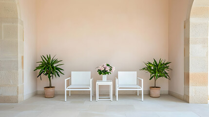 Outdoor Patio Furniture With Plants And Flowers