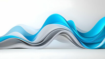 Abstract Blue And White Wave Design