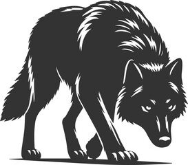 Vector element of a animal wolf artwork design silhouette