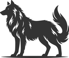 Vector element of a animal wolf artwork design silhouette