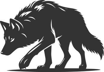 Vector element of a animal wolf artwork design silhouette