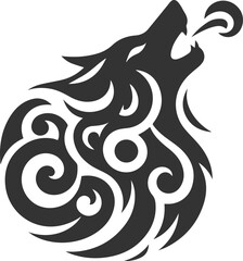 Vector element of a animal wolf artwork design silhouette