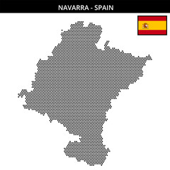 Obraz premium Small hexagonal dotted map of navarra in Spain