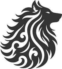 Vector element of a animal wolf artwork design silhouette
