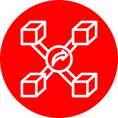 Obraz premium Blockchain Transfer Vector Line Icon Design