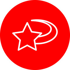 Shooting Star Vector Line Icon Design