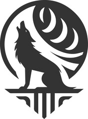 Vector element of a animal wolf artwork design silhouette
