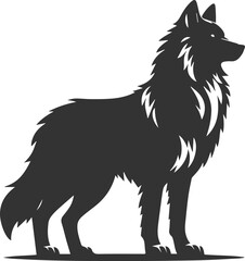 Vector element of a animal wolf artwork design silhouette