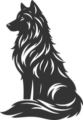 Vector element of a animal wolf artwork design silhouette