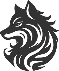 Vector element of a animal wolf artwork design silhouette