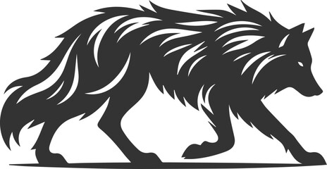 Vector element of a animal wolf artwork design silhouette