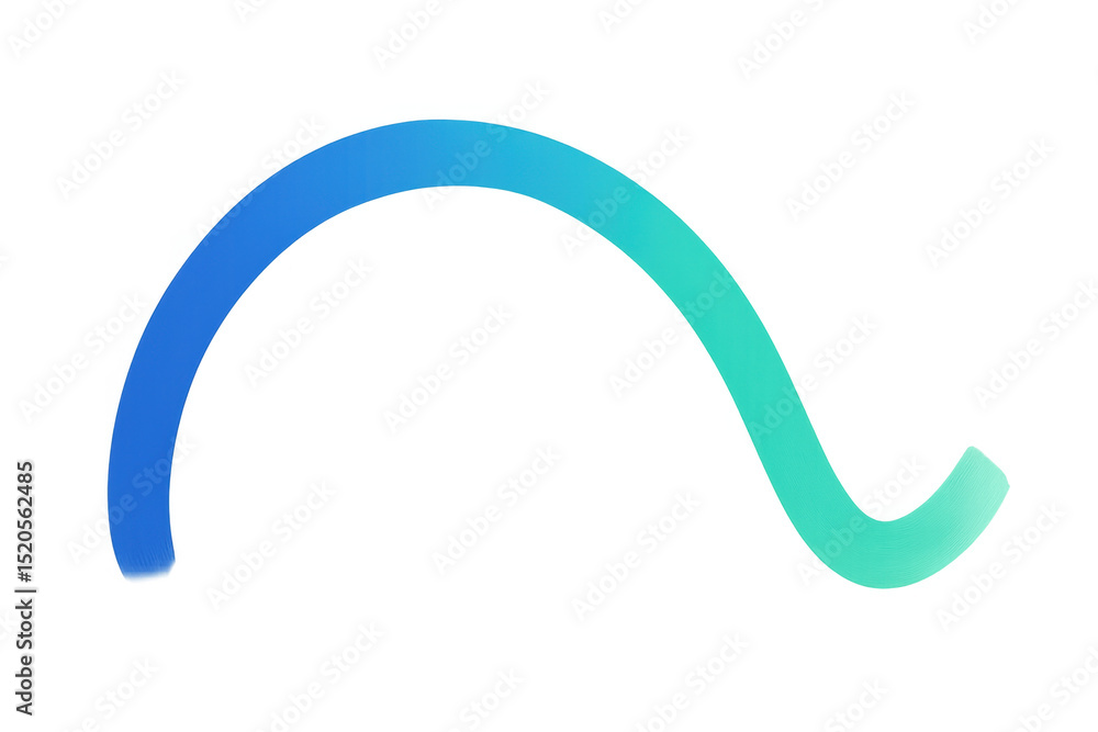 Poster curved gradient lines arching in blue-green hues, creating sleek visual design element against trans