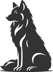 Vector element of a animal wolf artwork design silhouette