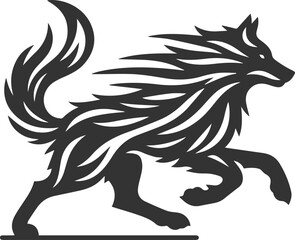 Vector element of a animal wolf artwork design silhouette