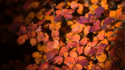 Autumn leaves beautiful red orange colors