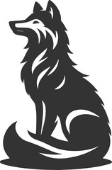 Vector element of a animal wolf artwork design silhouette