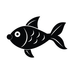 Cartoon Fish Swimming Left Icon Vector Illustration