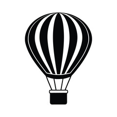 Cartoon Hot Air Balloon with Basket Icon Vector Illustration