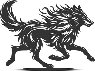 Vector element of a animal wolf artwork design silhouette