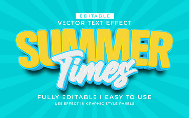 3d editable summer text effect typography style template