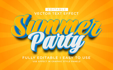 3d editable summer text effect typography style template