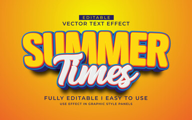 3d editable summer text effect typography style template