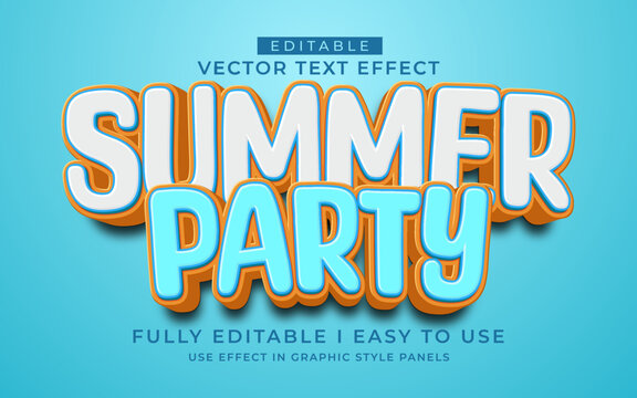 3d editable summer text effect typography style template