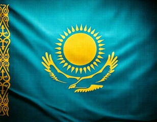  national Flag of Kazakhstan in the original colours and proportions