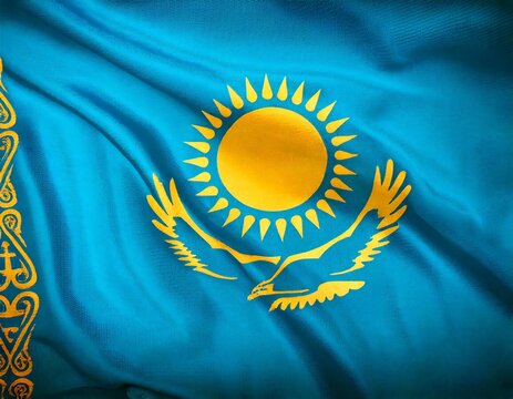  national Flag of Kazakhstan in the original colours and proportions - Powered by Adobe