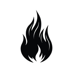 Fire Flame with Flickering Tips Silhouette Icon Vector Illustration