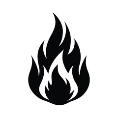 Fire Flame Flickering Bold Silhouette Icon Vector Illustration